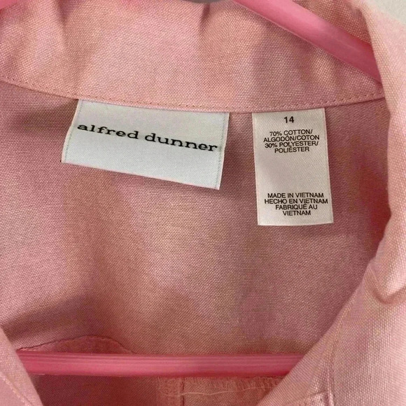 Alfred Dunner Women  Pink Sz 14 Button Up Embroidered Stitching  Floral Jacket - Picture 2 of 11